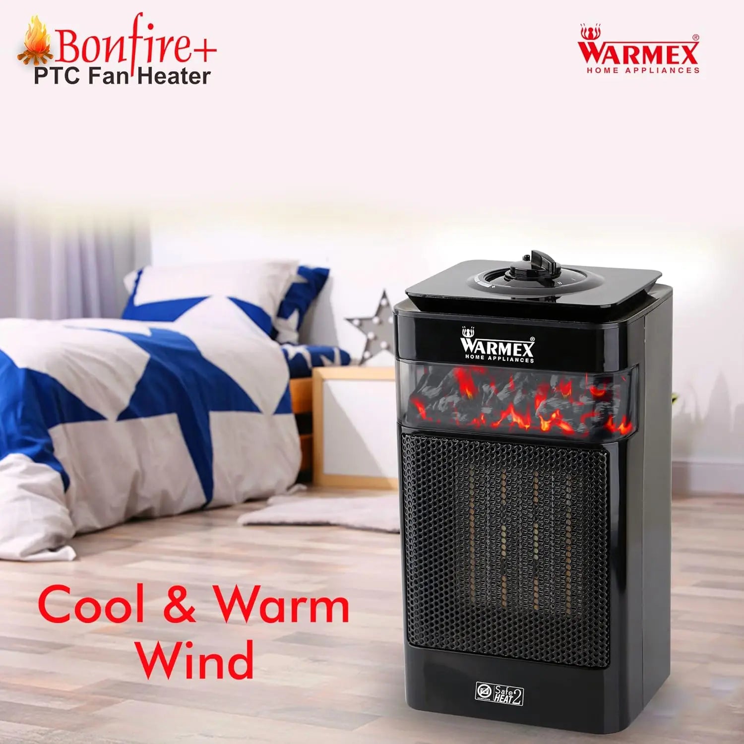 Warmex 750/1500 Watts Room Heater BONFIRE+ warmexhomeappliances