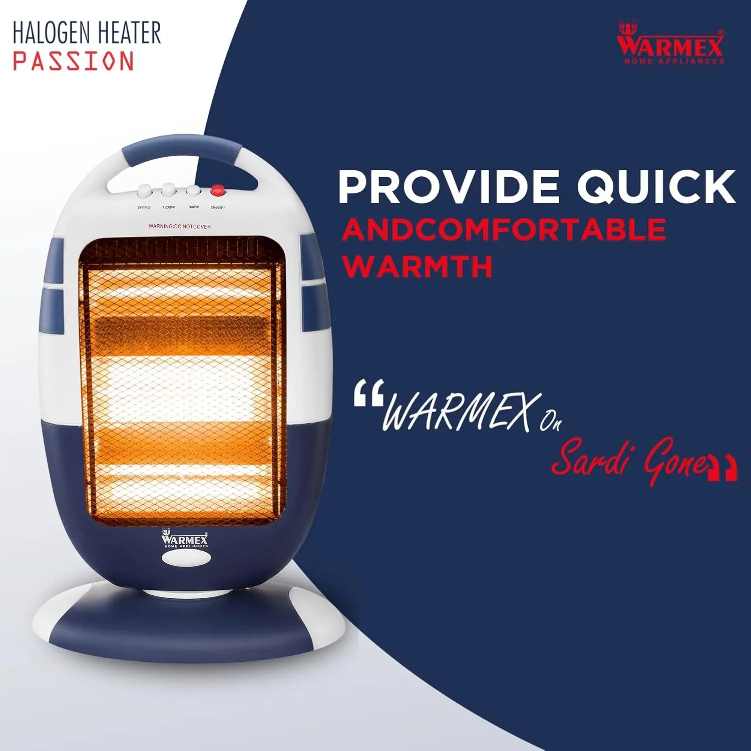 Warmex 400/800/1200 Watts Halogen Room Heater PASSION warmexhomeappliances2