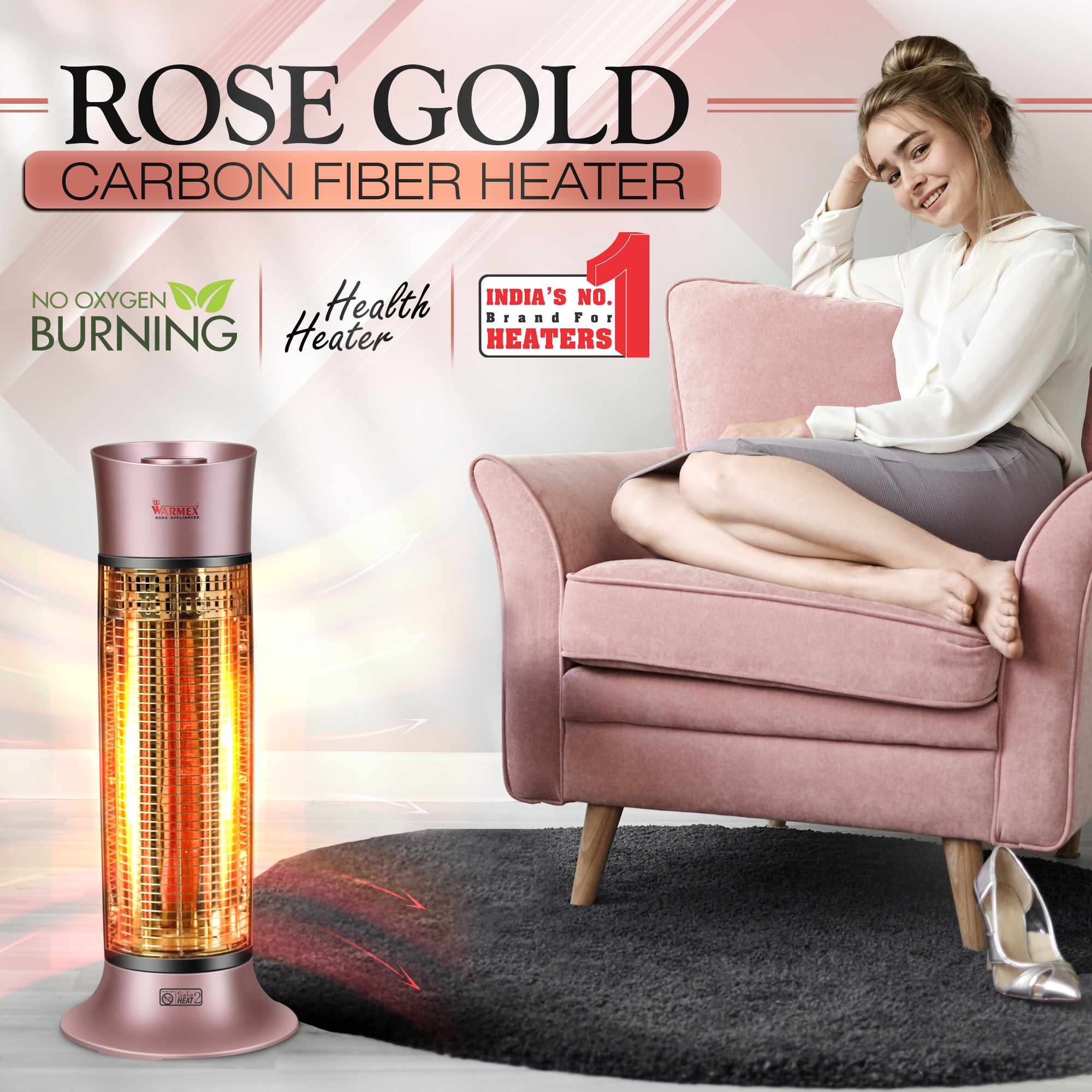 CARBON HEATERS ROSE GOLD  (ROSE GOLD) warmexhomeappliances2